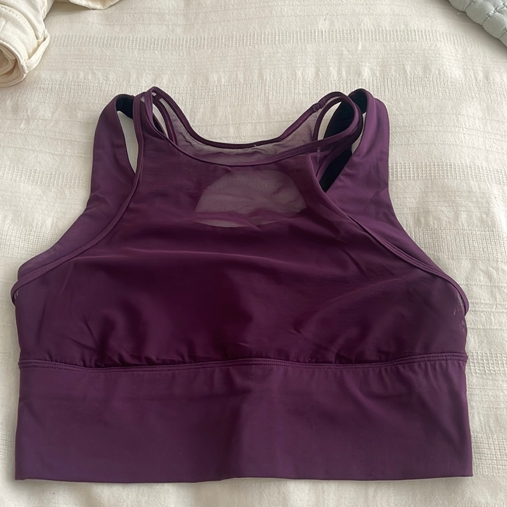 Lululemon purple cropped workout top